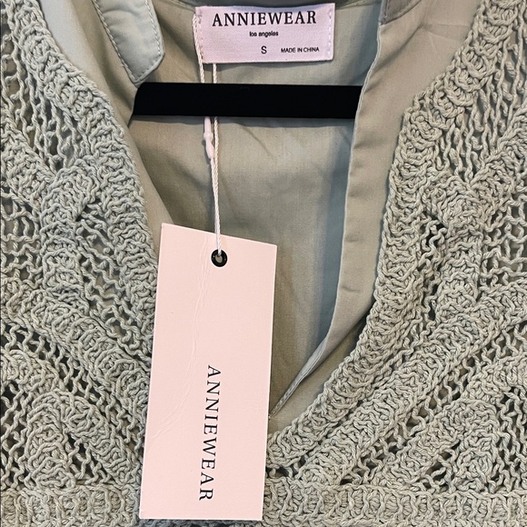 Chic Sage Crochet Accent Women's Dress - Picture 2 of 5